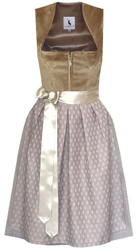 Alpenmärchen Midi Dirndl aus Exklusiver Kollektion inkl. Schürze Gr.32-54 - ALM1022