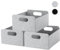 Aevcvok Panier Rangement, 3 Pièces Rangement en Feutre, Pliable Panier de Rangement en Feutre Organisateur pour Vêtement, Serviettes, Articles de Toilette, Livres, Jouets (Gris)