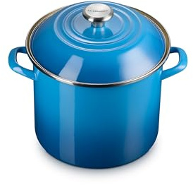 Le Creuset Traditioneller Suppentopf aus Emaille auf Stahl, 10 qt, Marseille mit Edelstahlknauf