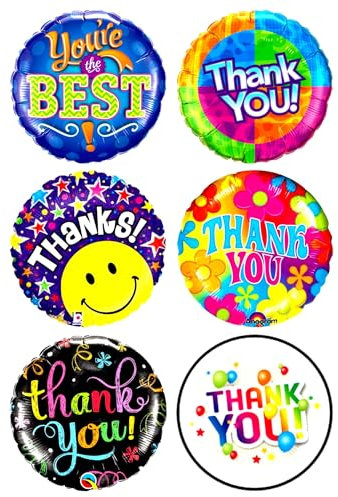 6 x Thank You Mix Edible Cupcake Toppers – Wafer Card or Icing – Thanks Care Love Celebration Party Themed Birthday Decorations Perfect For Brownies Cookies Muffins & More! (Edible Wafer Card)