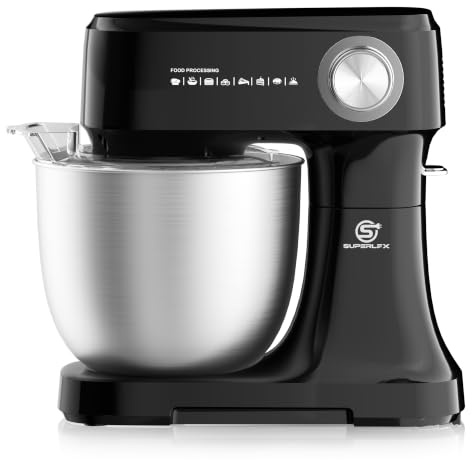 SUPERLEX 4.5L Stand Mixer, 10-Speed Tilt-Head Kitchen Mixer Electric | Stainless Steel Bowl, Whisk, Dough Hook & Beater, Lightweight for Small Kitchens, Cakes & Bread