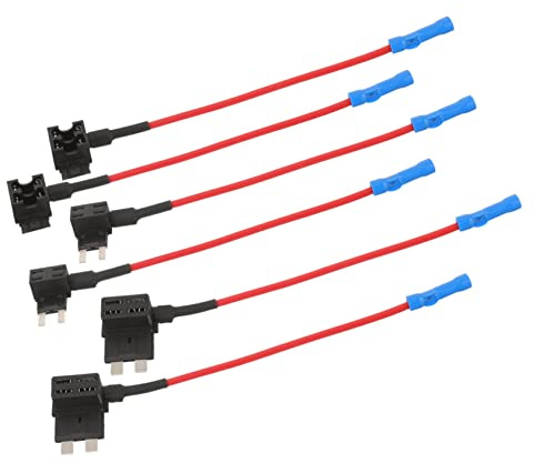 GRIRIW Portafusibles Línea De Nailon y Estañado, Surtido De 6 Piezas 2 Tamaños (Mediano y Mini), Kit para Automóviles y Vehículos Eléctricos, De Fusibles Resistente para Instalación Coches