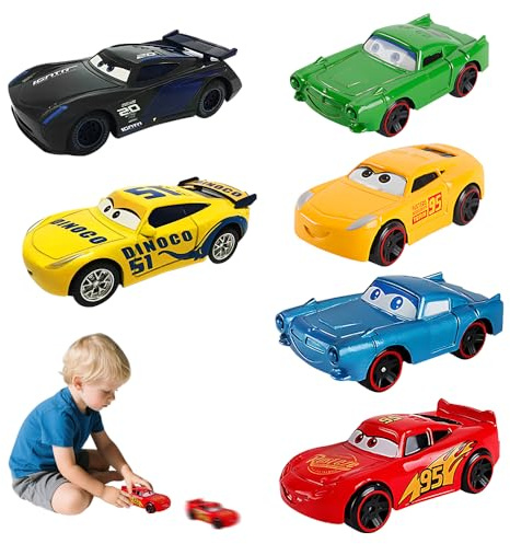 WDKXCN Matchbox bilset, 6 stycken leksaksbilar, metall barn mini gjuten modellbil leksaksfordon, bilar mini racers små bilar för barn från 3 år jul födelsedag presenter