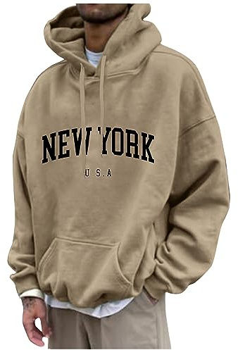 TOFOTL Felpe Imbottite Uomo Maglia Felpata Uomo Riscaldata Boxe Pesante Maglioni Invernali Caldo Imbottite Maglia Manica Lunga Neoprene Hoodie Calde di Lana Firmati Felpa Boxy Fit 01-Cammello L