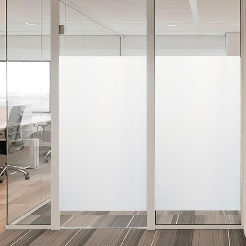 Pellicola Oscurante Vetri Finestre 150 x 350 cm con Protezione Solare – Blocca 95% Dei Raggi UV Statici Autoadesivi Pellicola per Casa, Ufficio, Negozi, bianco opaco