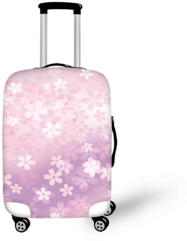 Protege Valise Fleurs De Cerisiers Roses Housse Valise Protection Élastique et Lavable Polyester Spandex pour Voyages Vacances Ajustement Parfait Luggage Cover Réutilisable (M)