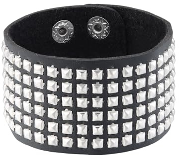 MILAKOO Bracelet punk gothique large ceinture manchette à clous bracelets rétro gothiques à pointes pour hommes et femmes