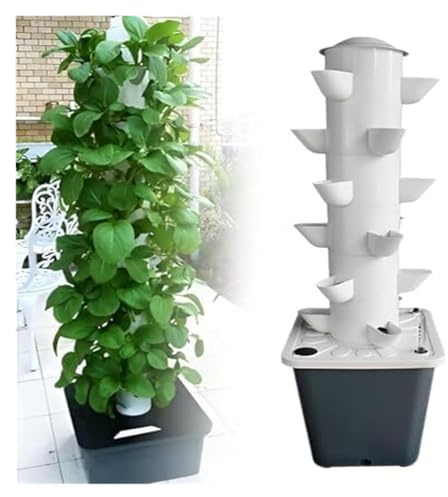 Sistema di coltivazione idroponica da interno, Kit acquaponica in PVC for uso alimentare for giardino di lattuga alle erbe for interni ed esterni(15 Holes)