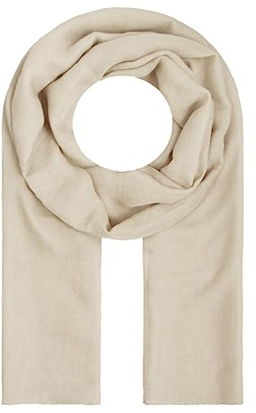 Majea Tuch Lima schmal geschnittenes Damen-Halstuch uni Schal einfarbig Sommerschal Sommer Halstuch (880010) (beige)