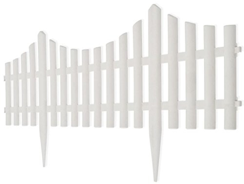 Festnight 17er Set Gartenzaun Beeteinfassung Beetumrandung Dekorativer Zaun Gesamtlänge 10 Meter Weiß