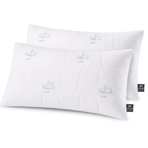 sei Design Kopfkissen 40x80 [2er Set] - Schlafkissen mit Daunen-Gefühl - Kissen-Füllung & Bezug aus 100% weicher Mikrofaser - Alternative zu Daunen-Kissen