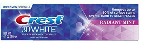 Crest 3D White Whitening Toothpaste, Radiant Mint Improved- 4.1oz (116 g)
