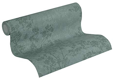 Livingwalls New Walls Vliestapete Wald-Optik 10,05 m x 0,53 m - Grün - Tapete leicht strukturiert - 373973