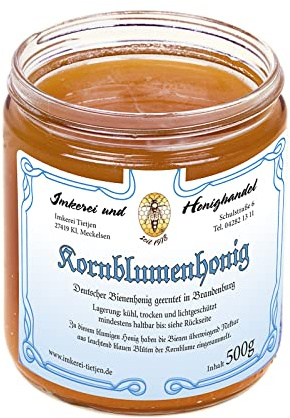 Imkerei Nordheide - Deutscher Kornblumenhonig 500g - kräftig aromatisch | cremig, aus eigener Ernte - Deutscher Honig vom Imker | Berufsimkerei seit 1978