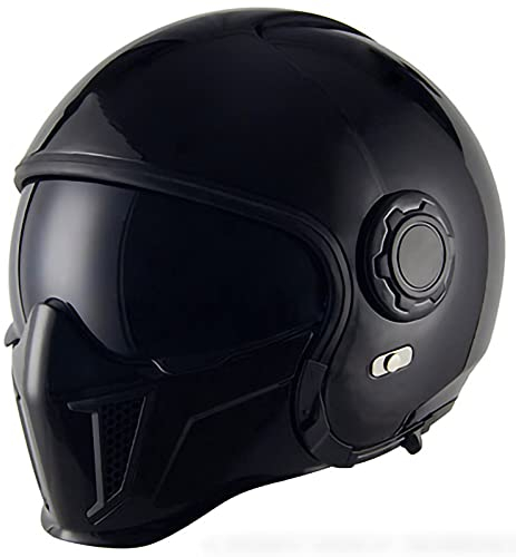 STRTG Helmets Jet-Helm · Motorrad-Helm Roller-Helm Scooter-Helm Bobber Mofa-Helm Chopper Retro Cruiser Vintage Pilot Biker Helmet · ECE Visier F,XL:60-61