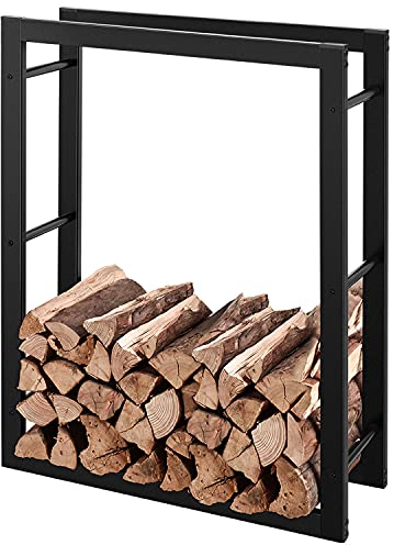 RANSENERS Kaminholzregal 110x27x150cm (Mehr Größe Optional) - Metall Brennholzregal Feuerholzregal Stapelhilfe Innen und Aussen