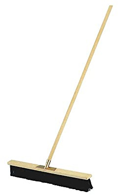 Fofo' - scopa industriale coccio di legno piumata completa di manico in legno spessore mm.28 cm.60