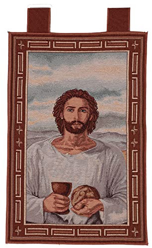 Holyart Tapisserie Jésus Eucharistie Calice Cadre Passants 50x40 cm