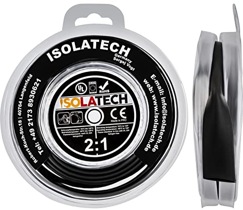 ISOLATECH Krympslang Svart Ø15mm 3m 2:1 På rulle