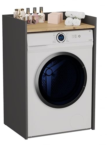 CDF Waschmaschinenschrank Pola NP | Farbe: Anthrazit - Eiche Artisan | Moderner Schrank über der Waschmaschine | Ablagefläche | Geräumige Einlegeböden | Einfache Montage