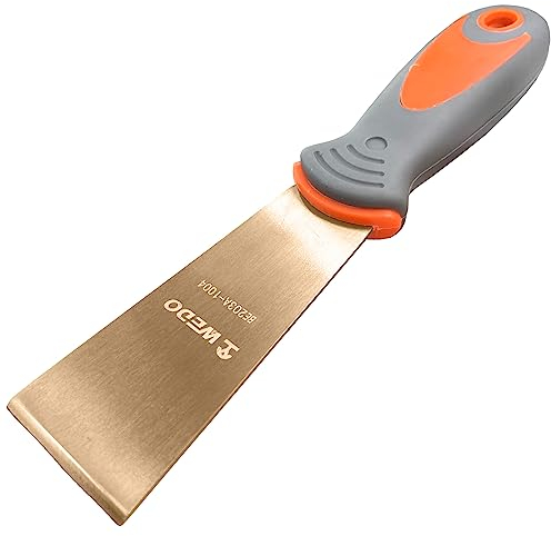 WEDO Spachtel, Malerspachtel, Profi Malerspachtel Spachtel 40mm, Safety Scraper Painter, Maler Werkzeug, DIN Standard, BAM&FM Zertifikat, Berylliumkupfer, Länge 203mm