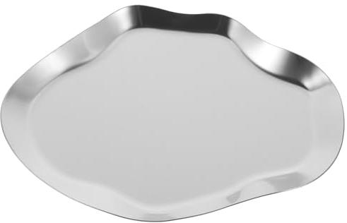 PRETYZOOM Bandeja De Joyería De Acero Inoxidable Plato De Anillo Baratija Decorativa Cuenco Pendiente Collar Soporte De Exhibición De Llaves Organizador De Joyas Y Cosméticos Plato Para