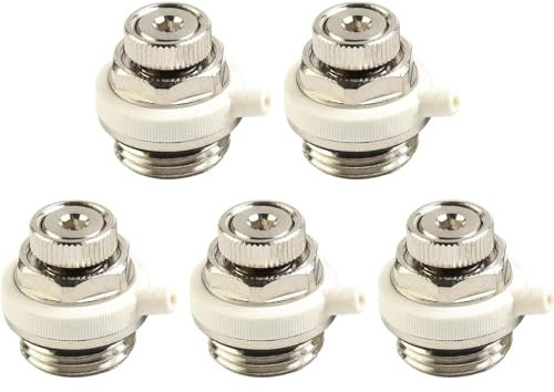 Fopytu 5 Pcs 1/2 Automatic Air Vent Valve Bsp Radiator Automatic Air Bleed Valve Auto Cut-off Self Bleeding Valve for Radiator Heater
