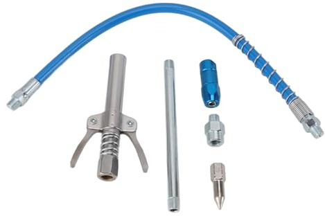 Grease Gun Cartridge, Grease Gun Coupler, High Stability Locking Grease Gun Coupling Set with Connecting Pipe Small Grease Gun for Heavy Equipment, Vehicles, & Machinery