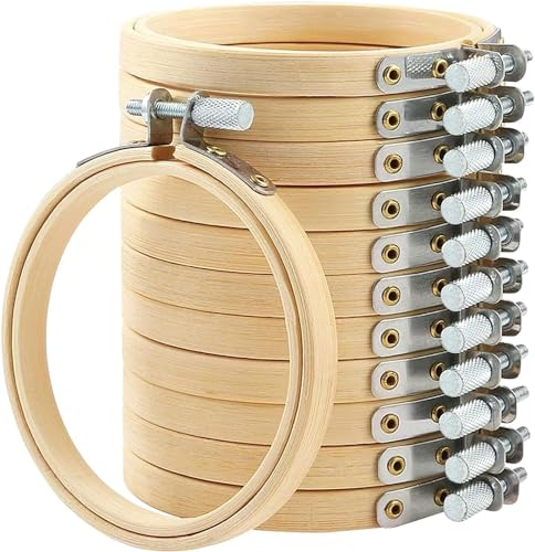QUOTRE 16 stycken bambubroderiramar korsstygn ram 8 cm cirkel korsstygn ring broderiram liten för gör-det-själv-broderier
