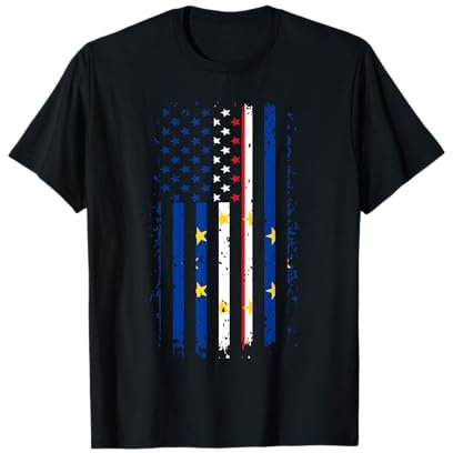 Cape Verdean American Flag Cape Verdean Roots Cabo Verde T-Shirt