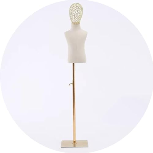 Schneiderpuppe Kinder Verstellbare Schneiderbüste Schaufensterpuppe Schneiderpuppen Modellstützen Metallbügel Schaufenster Geeignet Für 1-8 Jahre Alte Kinder Goldene(Size:8 Years Old)