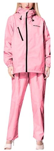 KBOPLEMQ Women's Waterproof Rain Suit Jacket & Trousers Set - Black - Regular (AS8)