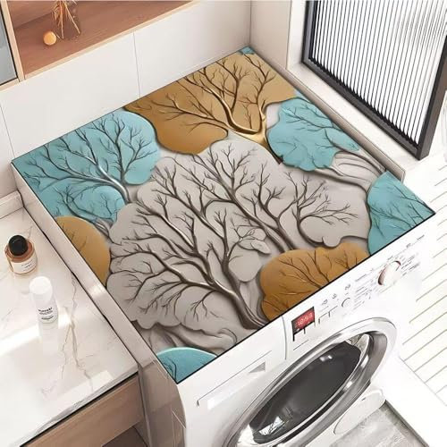 Highdi Housse de Protection pour Machine à Laver Top, Coussin de Machine à Laver Antidérapant Housse de Machine à Laver pour Machine à Laver Ou Sèche-Linge (40 * 40cm,Belles Fleurs 4)