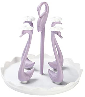 PHENOFICE 1pezzi Portabicchieri Rotante Plastica Forma Di Cigno Per Tazze e Bicchieri Supporto Per Cucina Poli Design Creativo Per Casa e Ristoranti