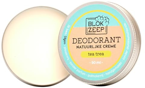 Desodorante Sin Aluminio Ni Parabenos-Vegano-Ecológico-Orgánico-Sin Crueldad Animal-Protector Natural del Sudor de las Axilas-Mujer-Hombre-Niños-Sin Alcohol-Hecho a Mano-Ingredientes (Árbol de té)