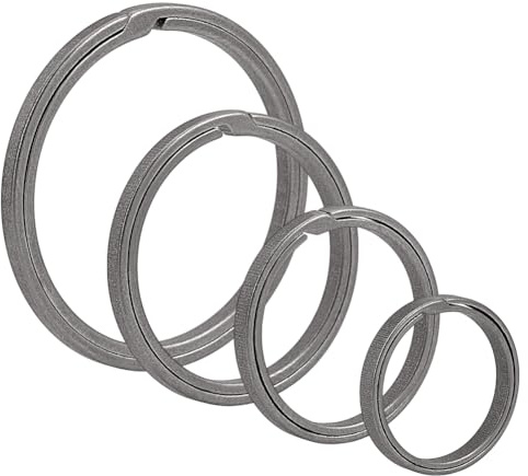 PH PandaHall 4 Anneaux Fendus en Titane porte clé Robustes Poussée Latérale Dégagement Rapide Coulissant pour Clés de Voiture Bricolage 16~30mm Épaisseur 2mm