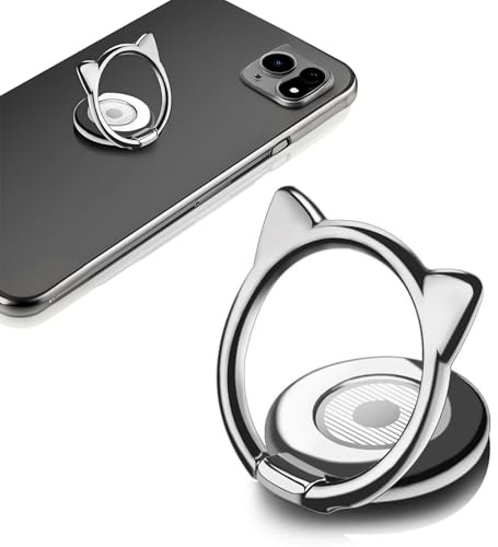 Vilbocr Cell Phone Ring Stand Holder,Cute Little Devil Metal Finger Stand Kickstand 360°Rotation Phone Ring Ring Hand Grip.Cellphone Support Ring Holder Finger Grips for All Smartphones (black)