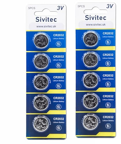 CR2032 Batteries Coin Button Cell 3V Lithium 240mAH Battery Up to 70% Extra Life Child Resistant Pack (10 x CR2032)