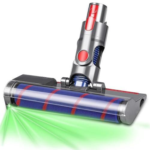 Italdos Brosse à rouleau souple avec LED compatible avec Dyson V7, V8, V10, V11, V15 - Nettoyage profond et délicat pour sols lisses