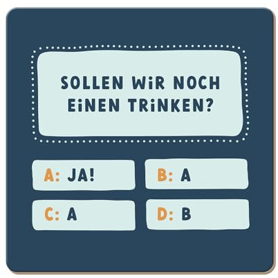 Grafik Werkstatt lustiger Untersetzer aus Kork | Sollen wir noch einen Trinken?, Bunt