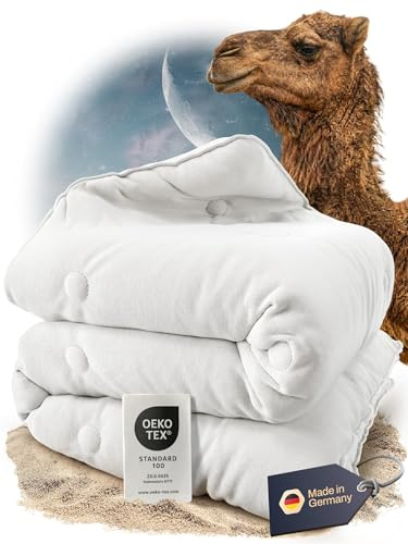 BEFA NATUR Kamelhår sommarfilt 240 x 220 cm – lätt och temperaturutjämnande, 100 % kamelhårfyllning, bomullsöverdrag Oeko-TEX klass 1, tillverkad i Tyskland, allergivänlig