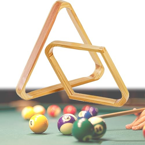 CHSG 2PCS Billard Stativ, Massivholz 8-Ball Dreieck Ball Rack, 9-Ball Diamond Rack, Verdickter Billardtisch Set Tisch Pool Kugeln Racks Billardtisch Sportzubehör Zubehör, Schnell Billard Spielen