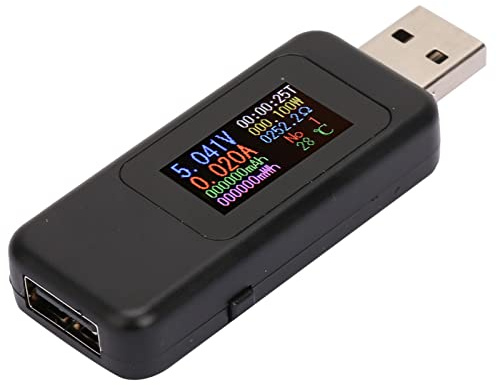 Marhynchus Usb Fast Charger Detector with Memory Function, Showing the Claro LCD Data Screen for Gadgets Lovers (Black)