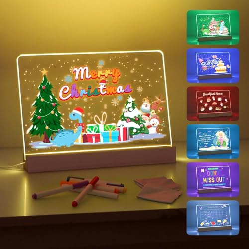 Leuchtendes LED Zeichenbrett für Kinder, 30 * 20CM Leuchtendes LED Zeichenbrett Schreibtafel Maltafel Tafel Kinder Leuchttafel Maltafel Zaubertafel Notizblock Memo mit Stift und Ständer