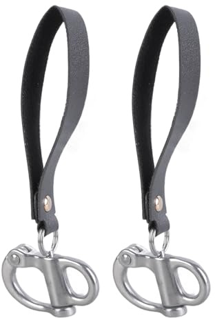 VIVIWI 2 ganci a scatto a sgancio rapido con manico in pelle SCBA clip a sgancio rapido in metallo fisso moschettone cordino