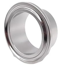MNUPL 0.5 0.75 1 2 3 4 12.7-108mm SS304 Stainless Steel Sanitary Tri Clamp Joint Quick Connect Flange Chuck End Welded Pipe Fitting(114mm Ferrule130)