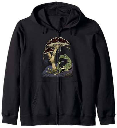 Camiseta de Rana de Hongos - Arte caprichoso de Hongos y sapos Sudadera con Capucha