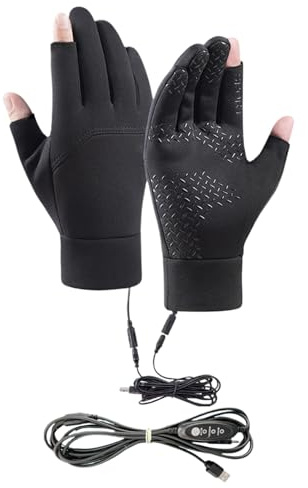 TyCylKu Guantes térmicos para mujer, guantes eléctricos de equitación, recargables por USB, con pantalla táctil, guantes de invierno para invierno, motocicleta, trabajo, esquí, caza