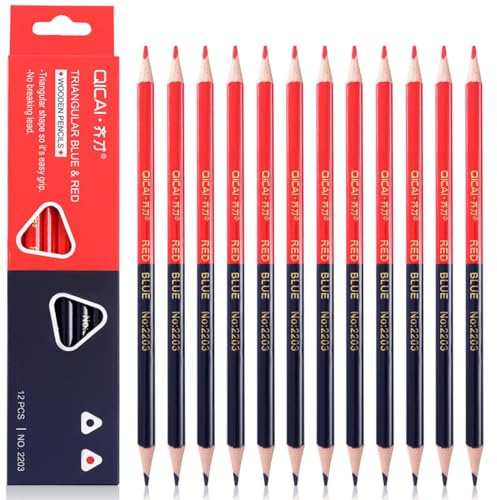 EJRUP 12 Piezas Tiza Costura de dos Cabezas, Tizas De Sastrería, Tiza Costura Lápiz de Marca de Costura Marcadores de Tela Lápices Textiles,para Marcar, Telas, Artesanía, Costura