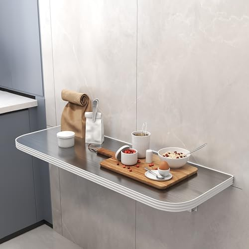 Tavolo da lavoro pieghevole con montaggio a parete, soluzione salvaspazio in acciaio inox per cucina, sala da pranzo e aree di studio